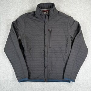 Relwen Windzip Jacket Mens Medium Gray Quilted Nylon Full Zip Insulated